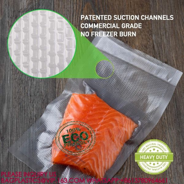 Food Grade Plastic Packaging Bag PA PE 3 Sided Sealed Snack Bag Embossed Food Vacuum