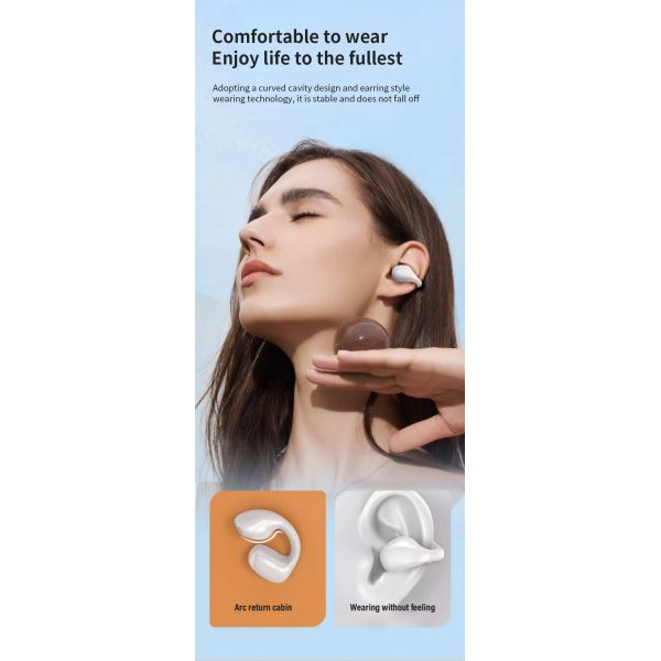 AAC Codecs Bone Conduction Earphone Clip Earring Ear Hook Headsets for Sport and Ambie