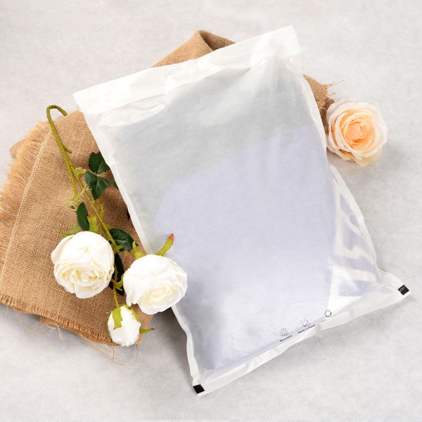 Bio Degradable Semi Transparent Flint Glazed Paper Ziplock Bag Compostable Clothing Packaging Bag