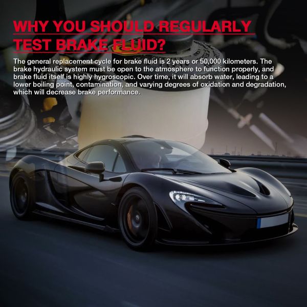 HT663 Car Brake Fluid Tester Meter Liquid Oil Tester Analyzer For DOT3 DOT4 DOT5.1 Brake Oil Quality Check Pen