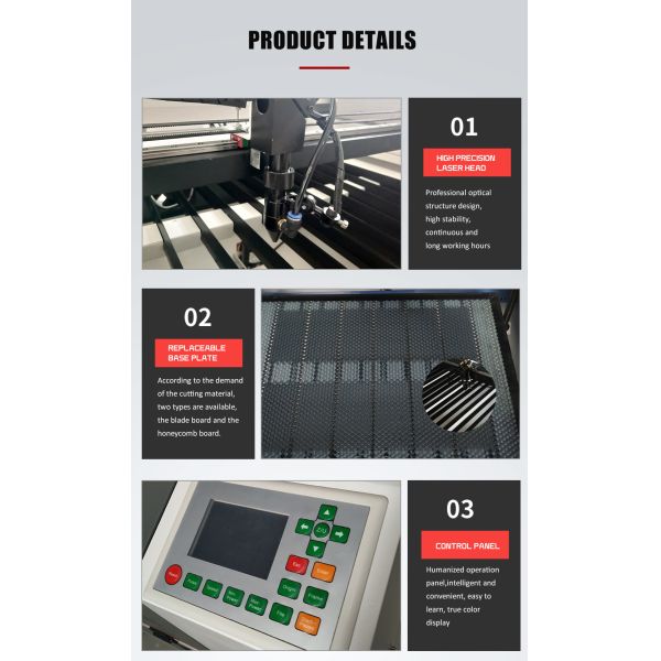 Industrial Dual Head Laser Cutter 90*60cm Knife Strip Honeycomb Platform