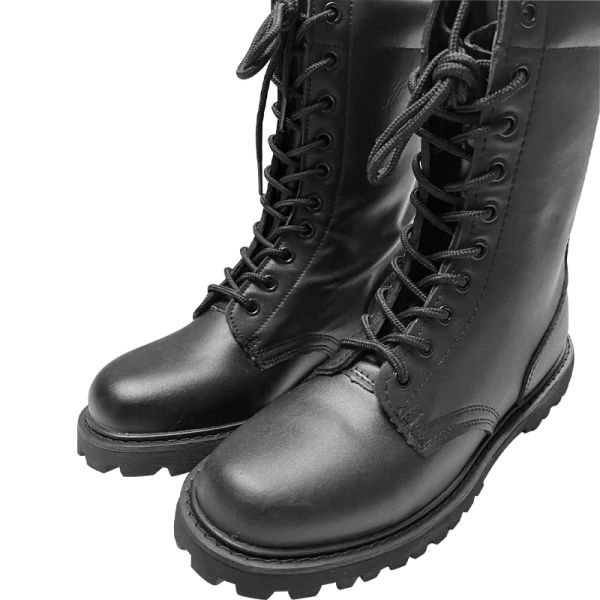 Light Weight Men's Combat Boots in Black Color with PVC Midsole and PU Upper Material