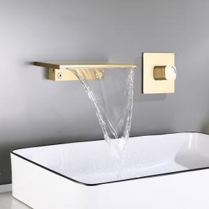 China Bathtub Sink Wide Waterfall Spout Bathroom Faucet Wall Mount OEM wholesale