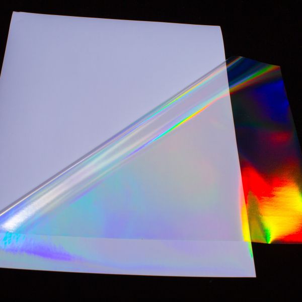 Rainbow Holographic Sticker Cold Lamination Film Waterproof Liner Optional Ideal for DIY Crafts Photo Decoration Gift Wrapping