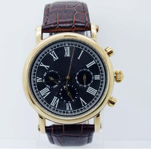 China High quality Stainless steel fashion watch with geniune leather strap wholesale