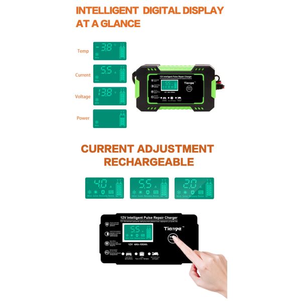 Caravan PWM Smart Battery Charger 12V 6A With Pulse Repair