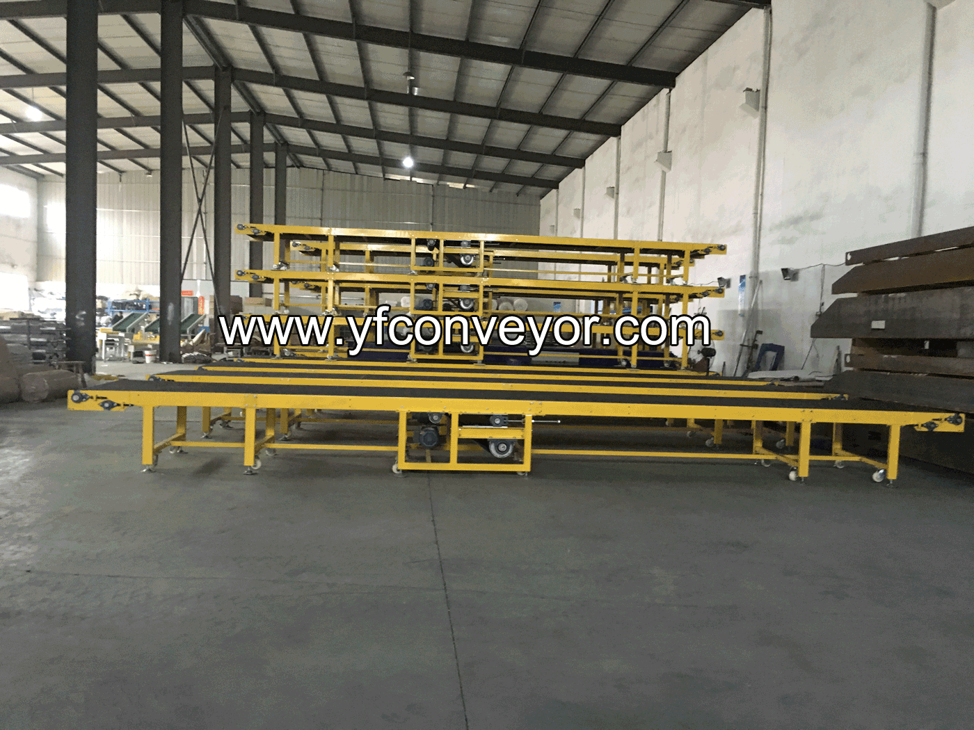 Portable Motorized PVK Conveyor Belt used for parcel express and logistic company