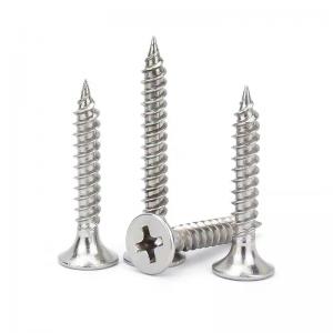 China Trumpet Head Stainless Steel Double Threaded Drywall Screws Size M3.5-4.3 wholesale
