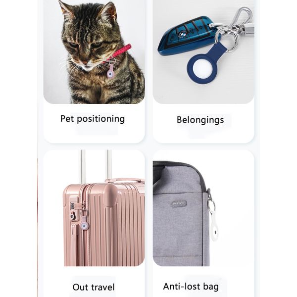 Silicone Holder For Airtag Pet Dog Collar,Keychain Protective Cover Compatible With Apple AirTags