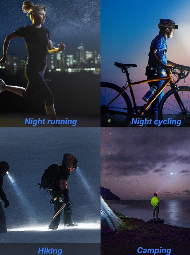 4 Colors in 1 LED Headlamp 500 Lumens Super Bright Motion Sensor Head Lamp