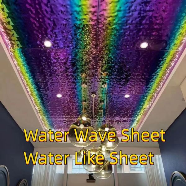 Rippled Water Wave Metal Cladding Panel Decorative 304 Stainless Steel Sheet Ripple Mirror Finish