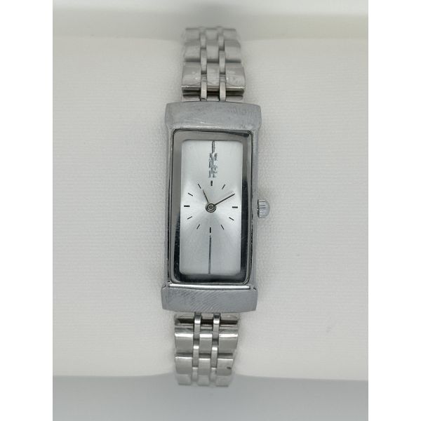 Silver Dial Analog Wrist Watch Stainless Steel With Date Display And Luminous Hands