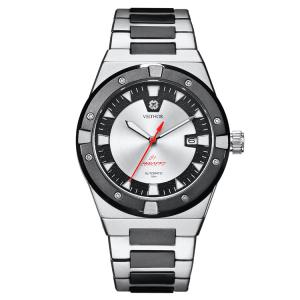 China Silver Automatic Mens Wrist Watches , Stainless Steel Waterproof Automatic Watch wholesale