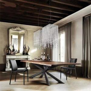 China ContempoCross Wood Table With Stainless Steel Legs Functional Elegant wholesale