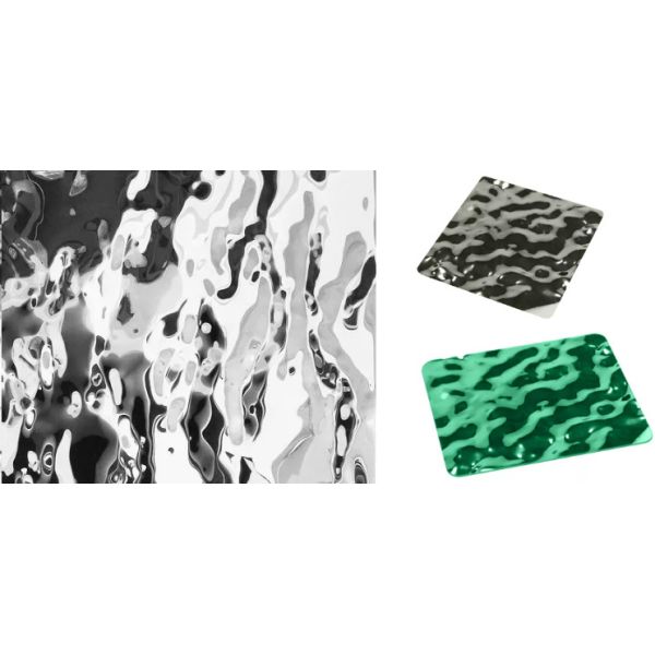 PVD Blue Water Wave Stainless Steel Panel Stamped Water Ripple Sheet For Wall