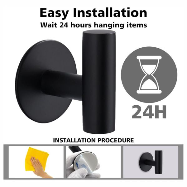 Wall Mounted Timeproof Stainless Steel Towel Hooks Shower Hooks for Bathroom and Kitchen