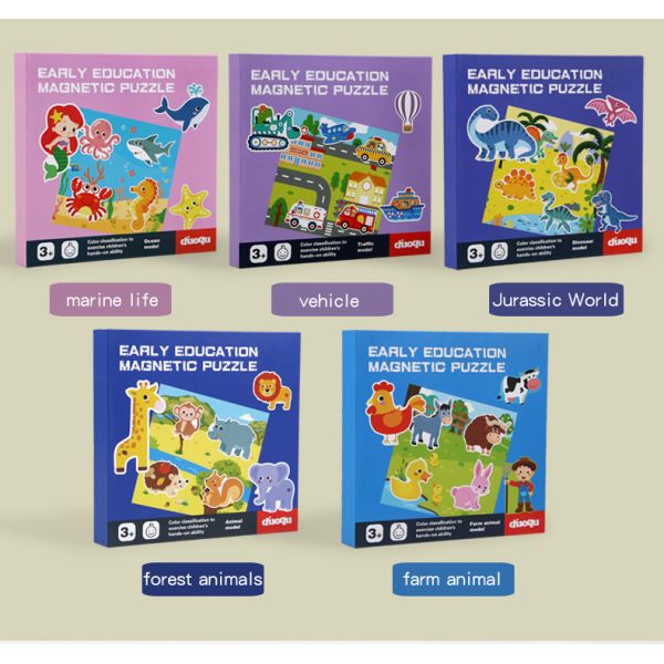 Magnetic Puzzle Book for Early Education Educational Toys with Scenes
