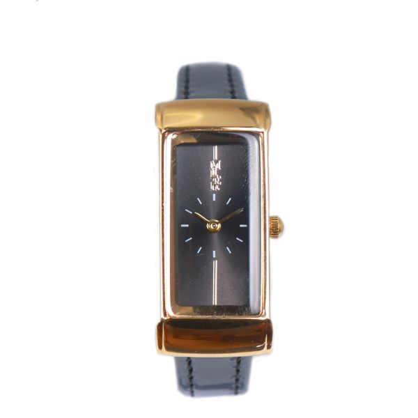 Customizable Leather Strap Quartz Watch Engraved Black Leather Wrist Watch