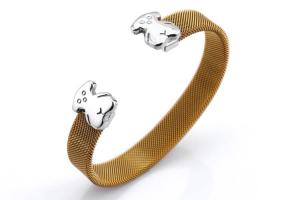 316L Stainless Steel Cuff Bracelet , Gold Plated Gold Plated Cuff Bracelet