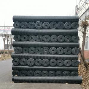 China 100kn Polyester Geogrid Pet Biaxial Geogrid For Slope Protection Railway Road Construction on sale