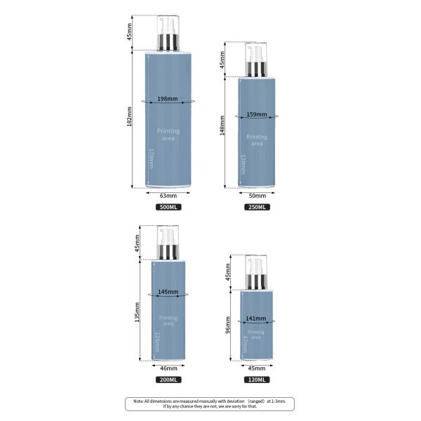 PET Reusable Empty Plastic Spray Bottles 100ml Refillable Screen Printing