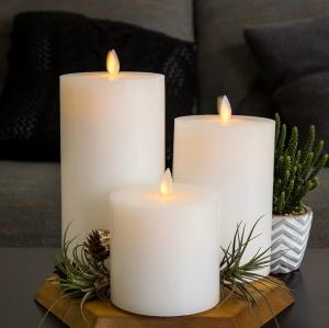 China Led Candles For Wedding Centerpieces Flameless Elegant Christmas Light Wax Wedding Candle Pillars on sale