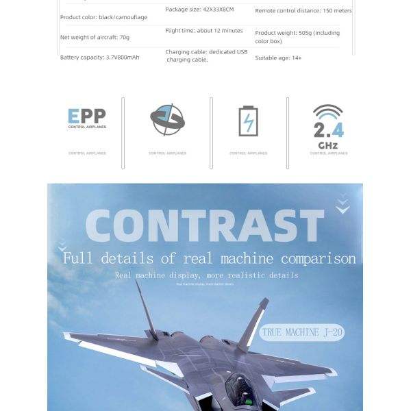 2.4g Fx9630 6 Axis Gyro Epp Foam J20 Rc Glider Airplane Fixed Wing Outdoor Remote Control Rc Plane Aircraft Flying Toys