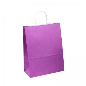 China Uncoated Lining Purple Paper T Shirt Bags Sustainable For Gift Clothes Shopping wholesale