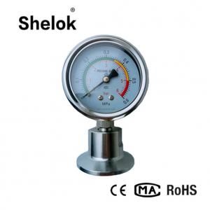 China All stainless steel clamp diaphragm seal sanitary pressure gauge with visual alarm wholesale