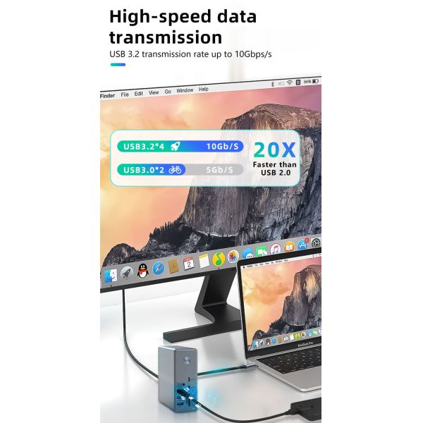 USB A Port Multi-functional Docking Station Performance with Cooling And Ventilation and Heat Dissipation