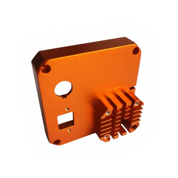 Orange Anodized Aluminum Heatsink Extrusion Profiles Construction Appliance