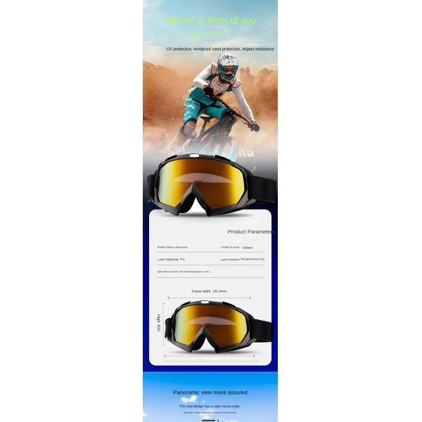 Lenses Coated Sport UV Protection Cycling Glasses Anti Fog Vented Bike Riding Goggles Windproof