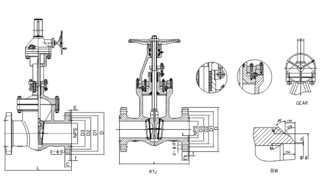 API ANSI Gate Valve Iron / WCB / Stainless Steel Material For Water And Chemical