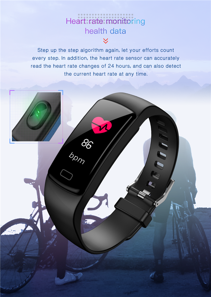 Fitness Tracker Waterproof IP67 Waterproof Heart Rate Monitor Blood Pressure Blood Oxygen Sport Smart Bracelet