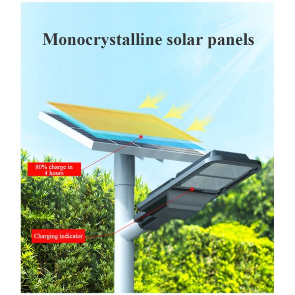 100W Outdoor Solar Street Lamp Type C Waterproof Powered LED Light
