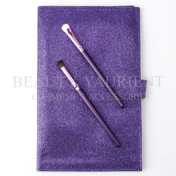 Custom Private Label Eyeshadow Makeup Brush Purple Wooden Handle