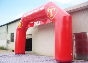 China Red Custom Inflatable Arch PVC Tarpaulin , Inflatable Race Arch Logo Printing on sale
