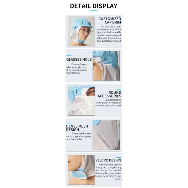 Food Factory Polyester Mesh Hat Cap With Earflaps Printing Logo