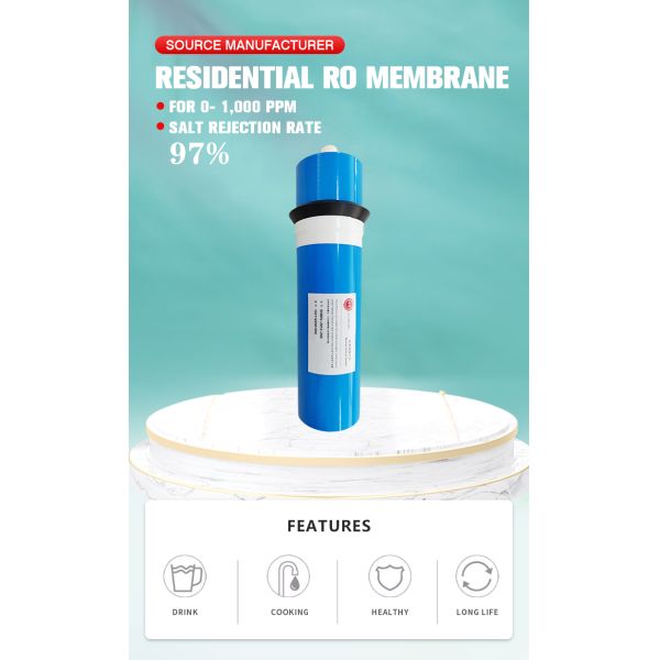 Korea Technology Long Life Residential 200 Gpd Membrane For Home Drinking Water System Function RO Water Purification