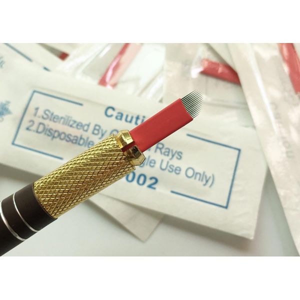 0.18mm 15 Pins Tattoo Machine Needle 15 Flex For Manual Eyebrow Pen