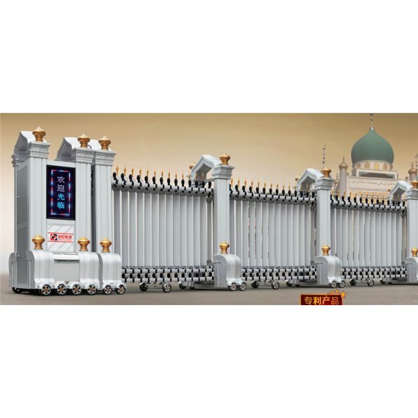 30m Length Automatic Retractable Gate Trackless Remote Control License Plate Recognize