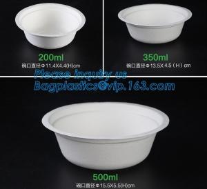 China biodegradable sugarcane bagasse bowl,Food Grade Biodegradable Disposable Sugarcane Bagasse Bowl With Lid, pulp bowl pac wholesale