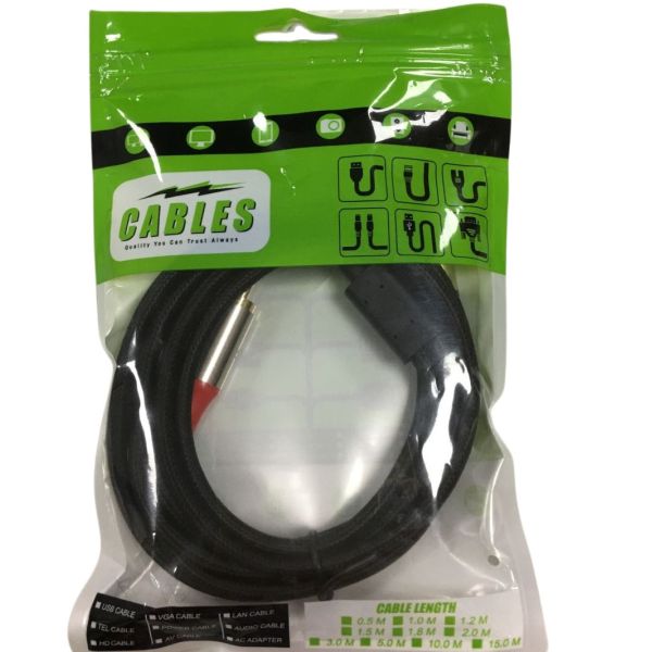 2 RCA Adapter Audio Cables to 1 Aux Cable Gold-Plated Plugs Stereo Cables Speaker or Subwoofer