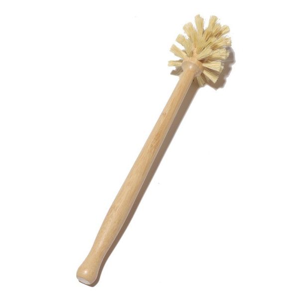 Natural Sisal Bristles Wood Bathroom Scrub Brush Bamboo Toilet Cleaning Brush