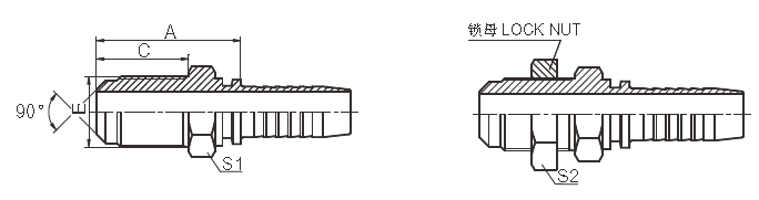 Male 90 Cone Hydraulic Connectors Fittings Jic Carbon SteeL Oem Service