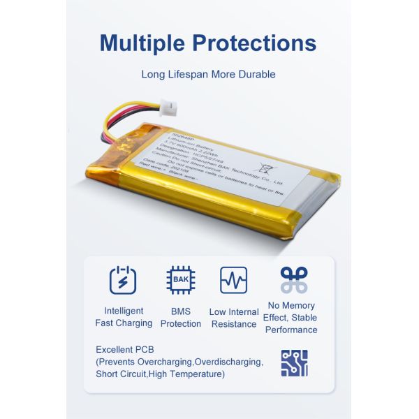155mAh 300mAh Li Polymer Battery Pack 3.7V 560mAh 600mAh 502648P