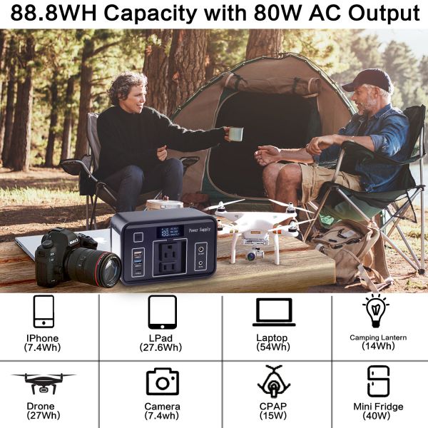 CPAP Camping Home Solar Power Station 24Ah Portable Lithium Battery Power Station