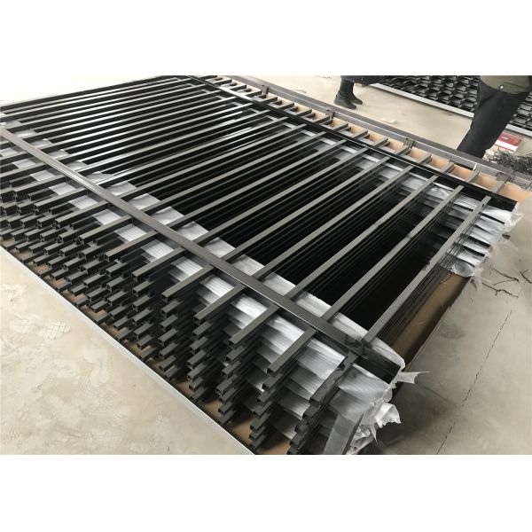 wholesale tubular steel fence,hot selling security top crimped spear fence 1.8m*2.35m tubular security garrison fence