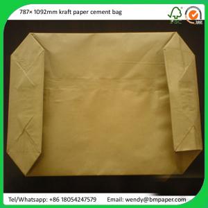 China BMPAPER 100% virgin wood pulp unbleached kraft test liner white top for cement bags wholesale