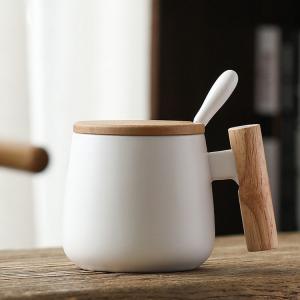 China Custom Nordic Insulated Coffee Mug Ceramic Matte White Black 13oz wholesale